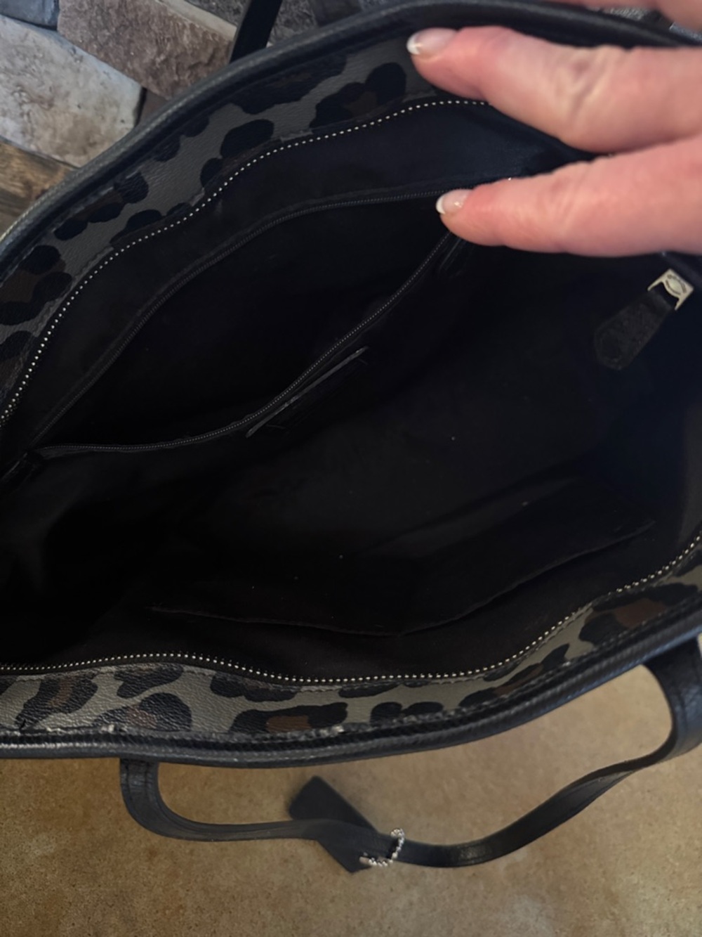 Coach Leopard-Print Tote in Black, grey &brown - Picture 4 of 4